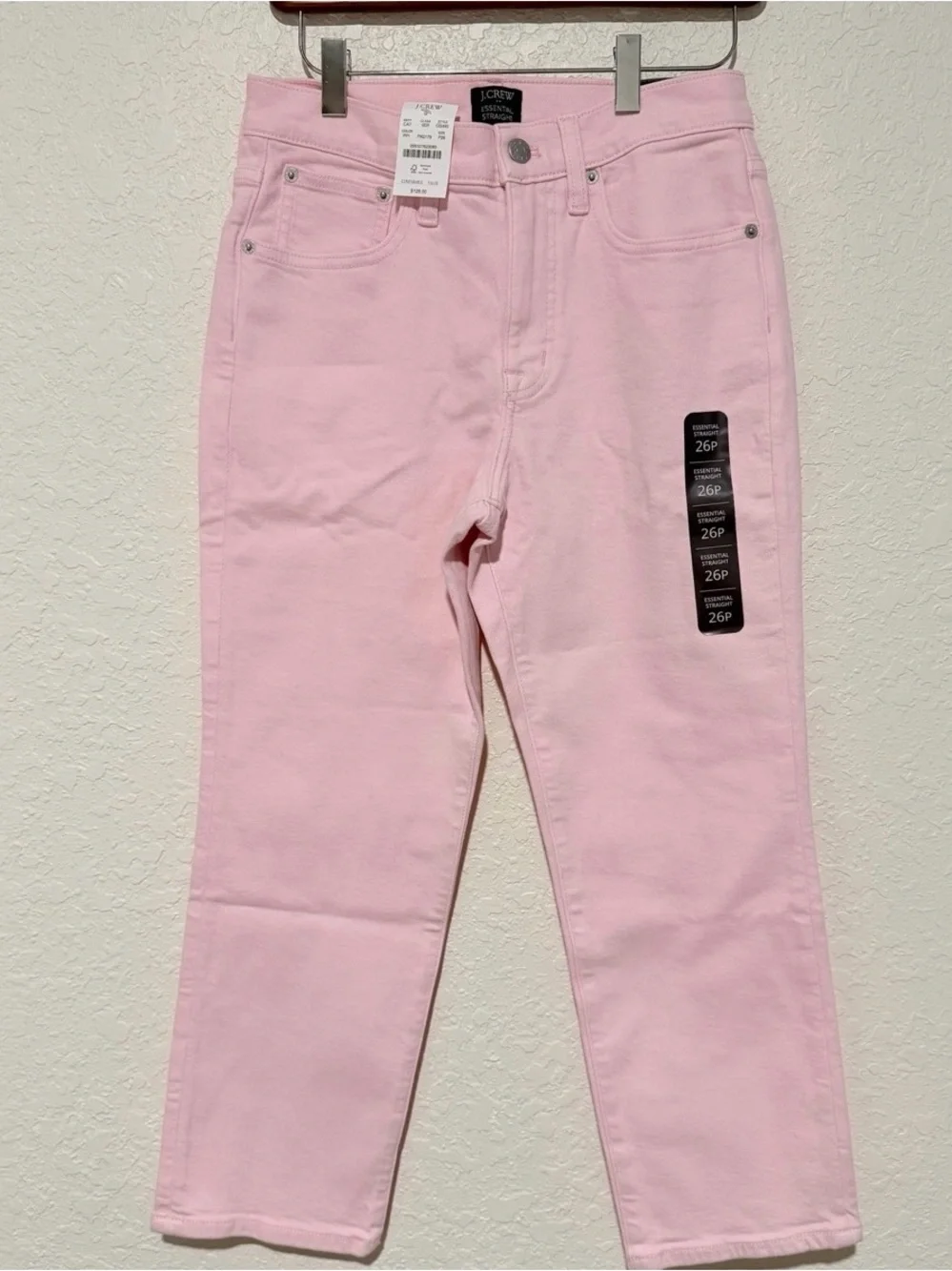 J.Crew Essential Straight Garment Dyed Denim Crop Pink NWT 26P JCrewj